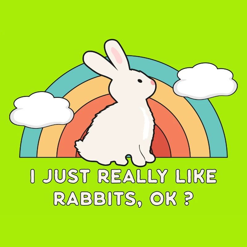 80's 90's Retro Sun with Bunny Rabbit Saying
