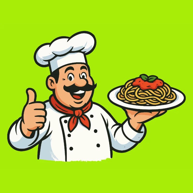 Cooking Pasta Illustration
