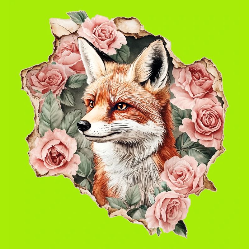 Fuchs mit Rosen