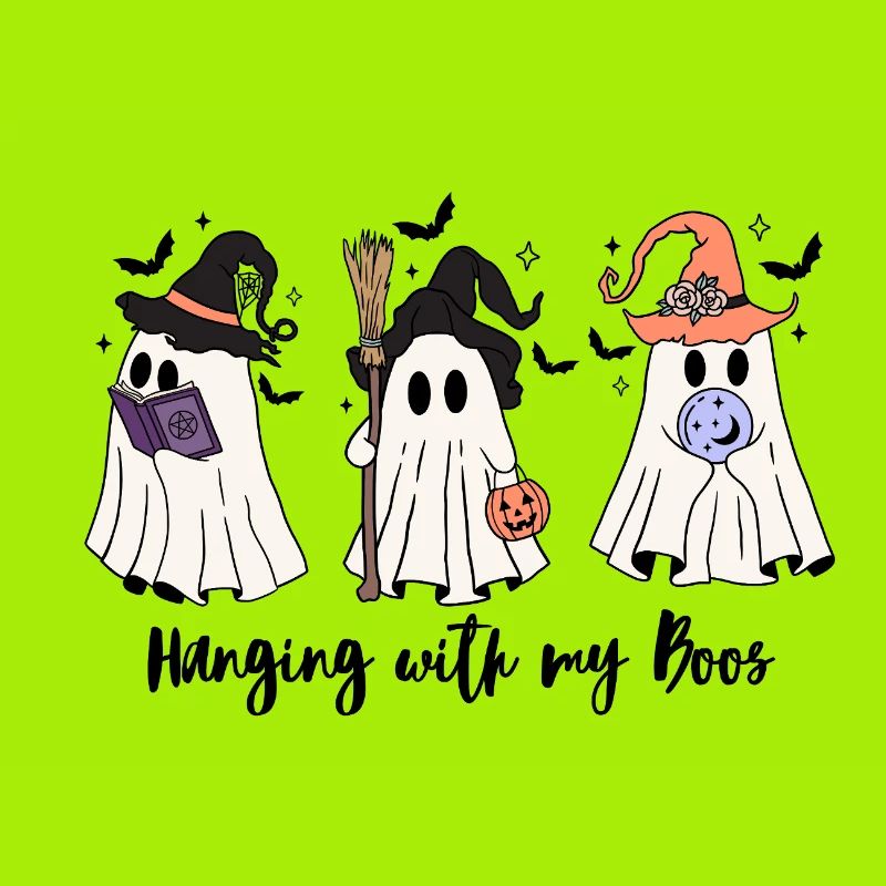 🧙‍♀️ Witchy Ghost Squad – Spooky & Cute 👻