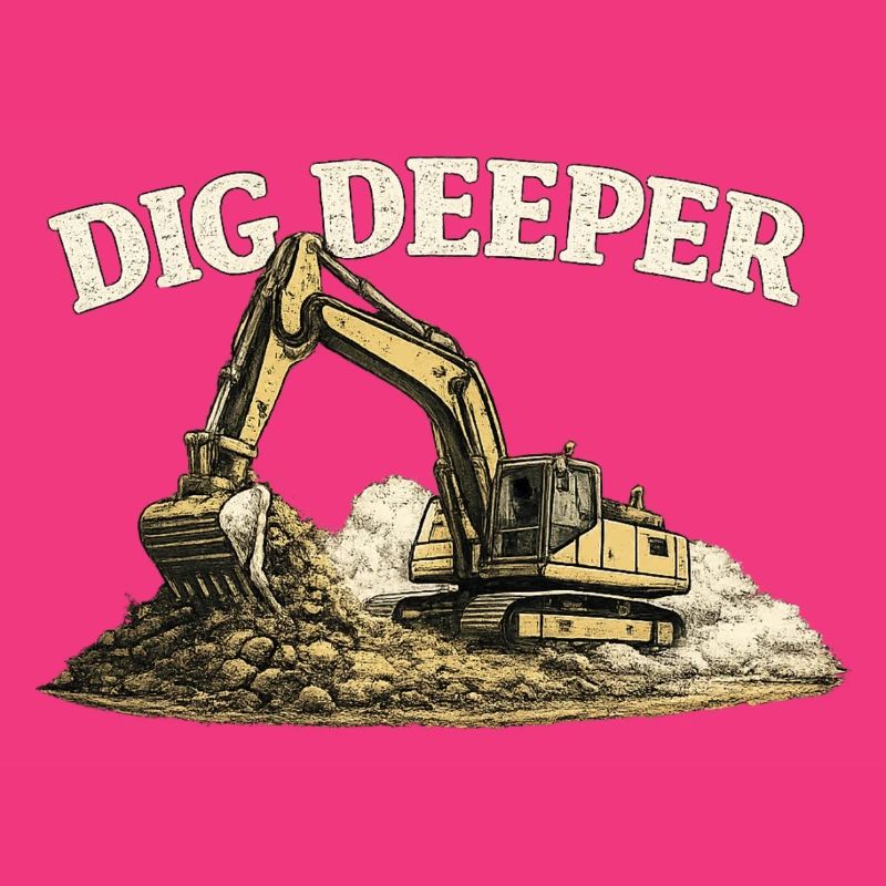 Dig Deeper Bagger Baustelle Baumaschine 