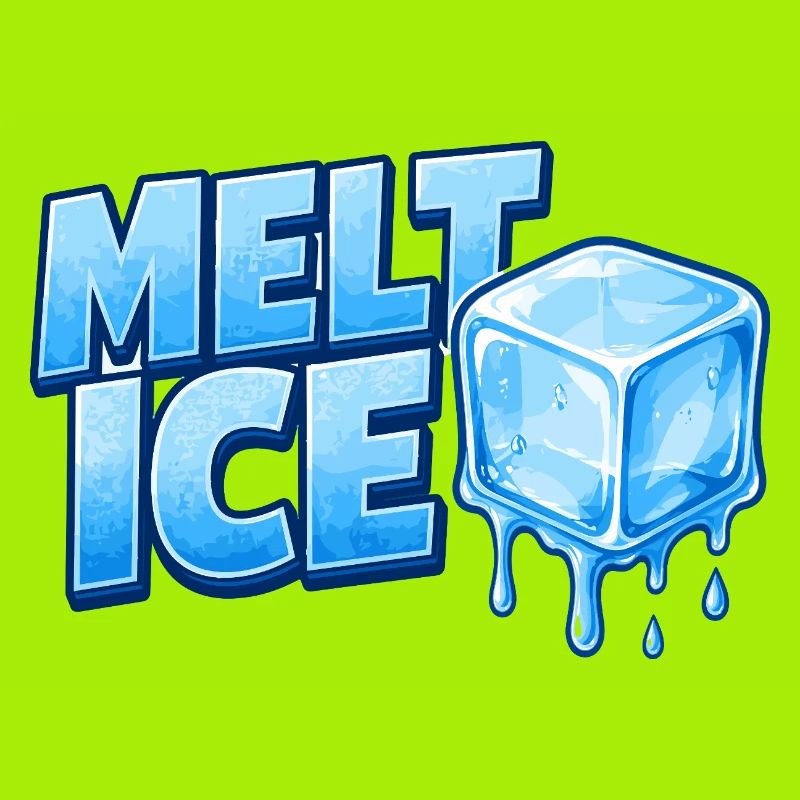 Melt Eis Eiswürfel Typo