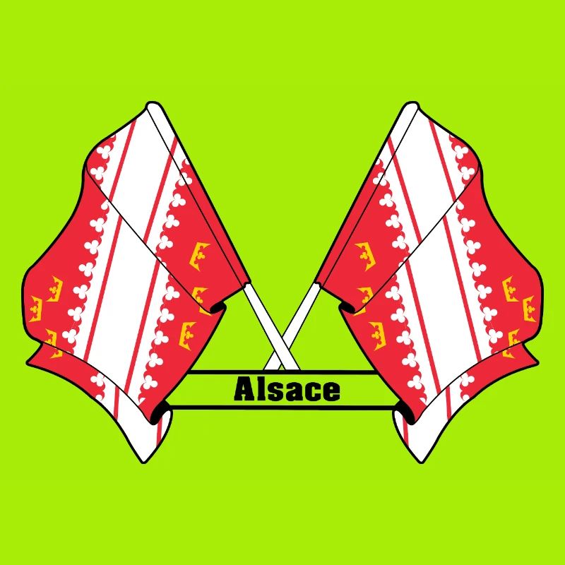 Crossed Alsace flags with text "Alsace"