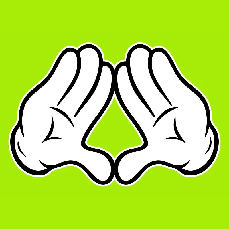 Hands Diamond Pyramid Triangle Rhombus Comic Style