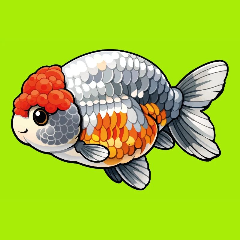 SUPER FAT RANCHU© Silver Red Wen Ranchu Goldfish