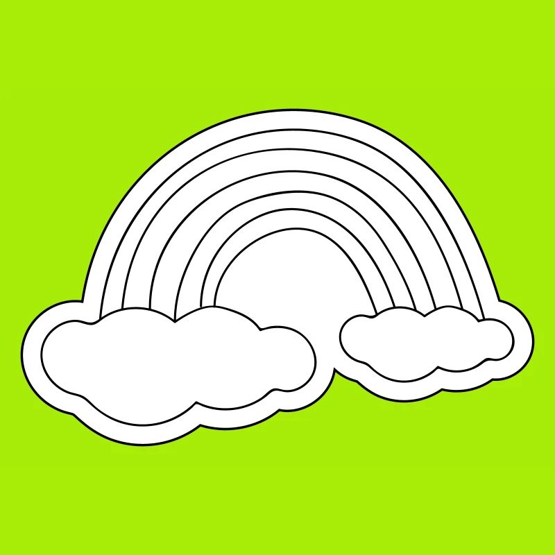 Minimalistischer Regenbogen auf Wolken