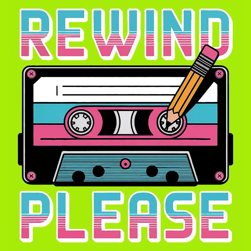 Rewind Please Cassette Retro