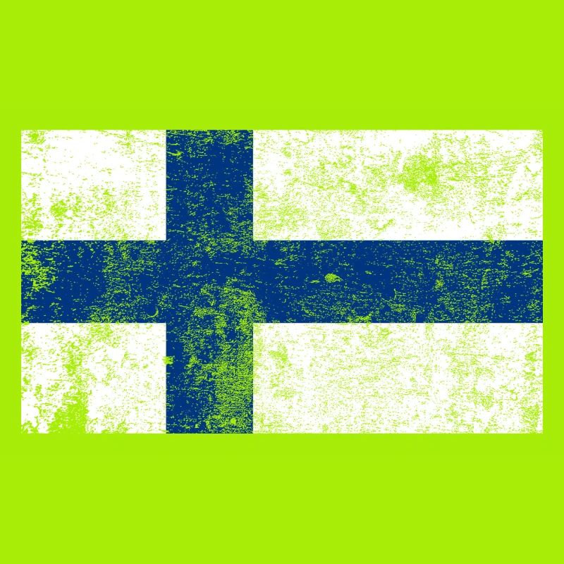 Drapeau de la Finlande Drapeau Grunge Retro Vintage