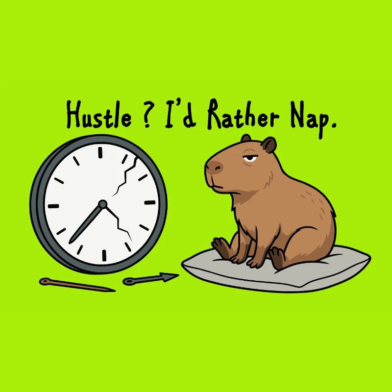 Capybara-Nickerchen-Humor Kaputte Uhr