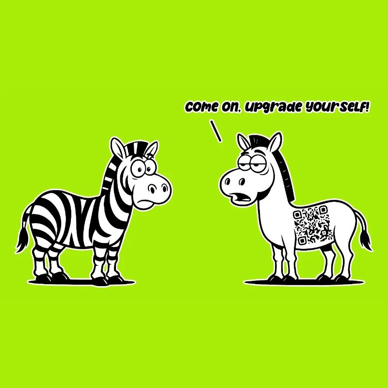 Lustiges Zebra mit QR-Code-Upgrade