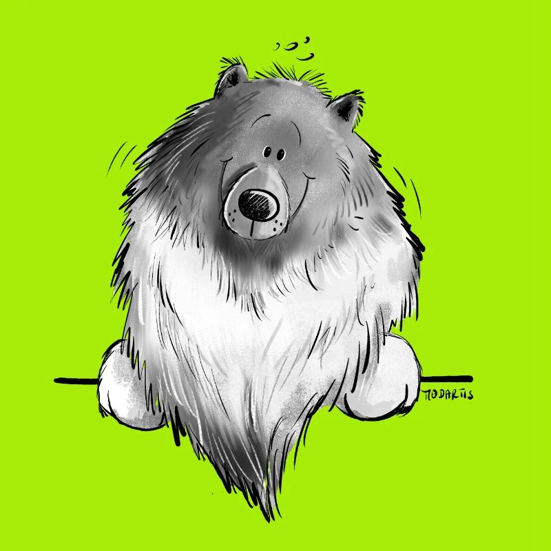 Lustiger Wolfsspitz I Comic Hund Geschenk