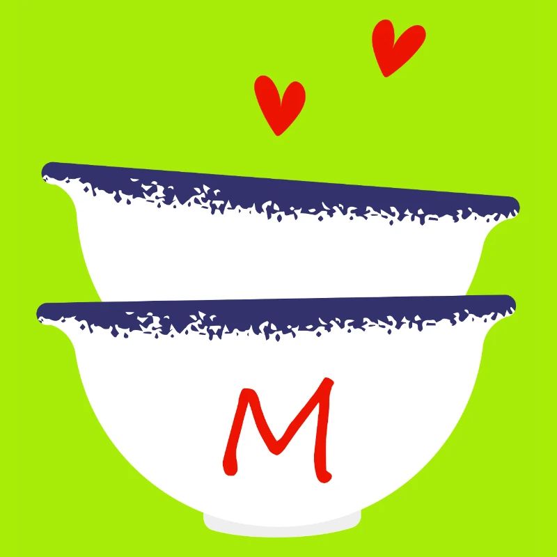 Letter m Breton bowls