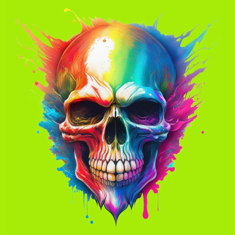 Regenbogen-Schädel Farbexplosion