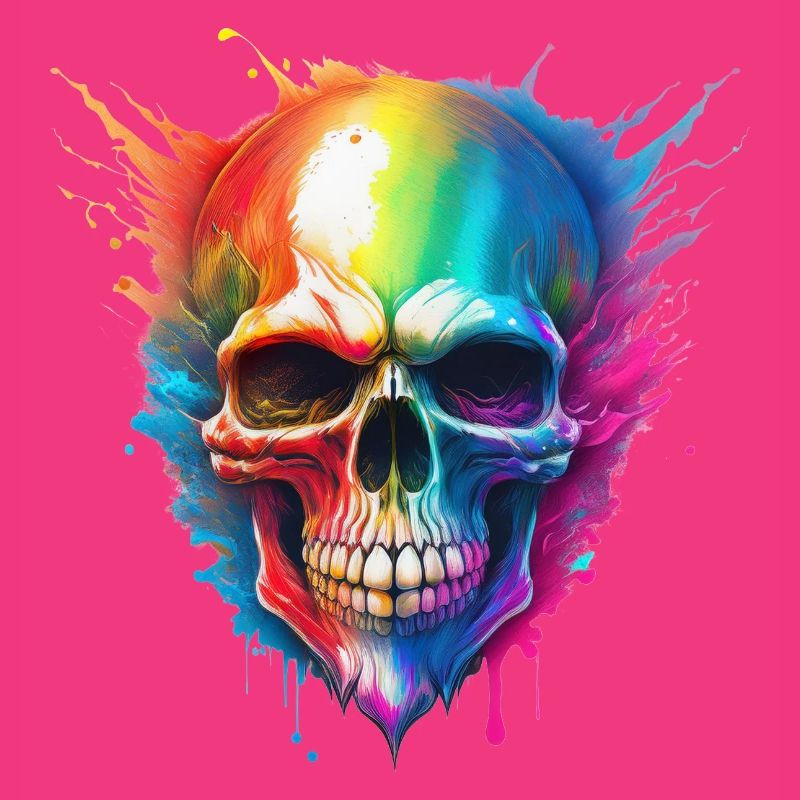 Regenbogen-Schädel Farbexplosion