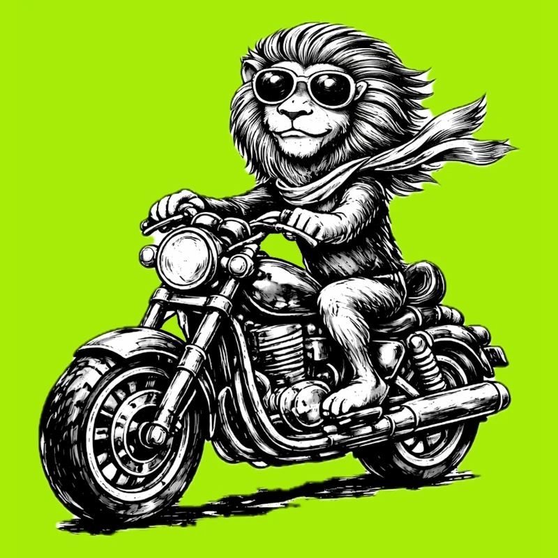 Singe sur écharpe de moto