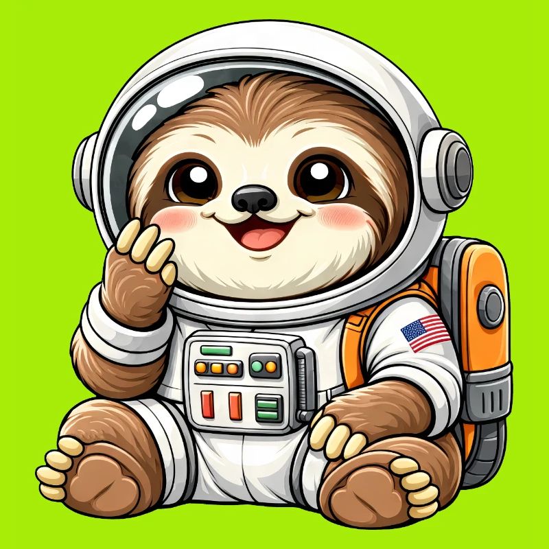 Cute Sloth Astronaut Space Universe