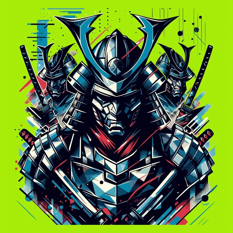Futuristic Samurai Warrior Illustration