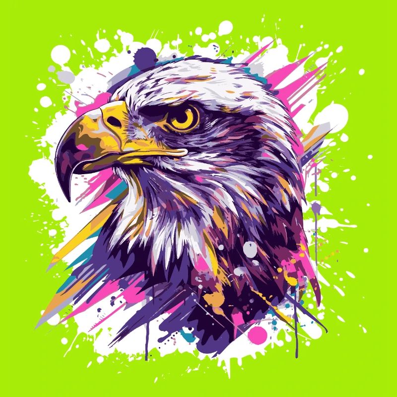 Color Explosion Eagle Head Art