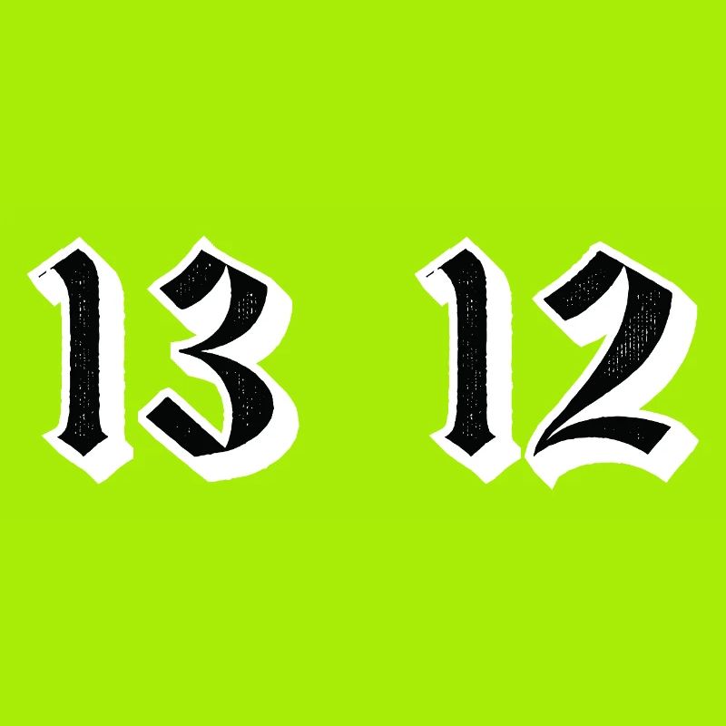 Twin Gothic Numerals 13 12