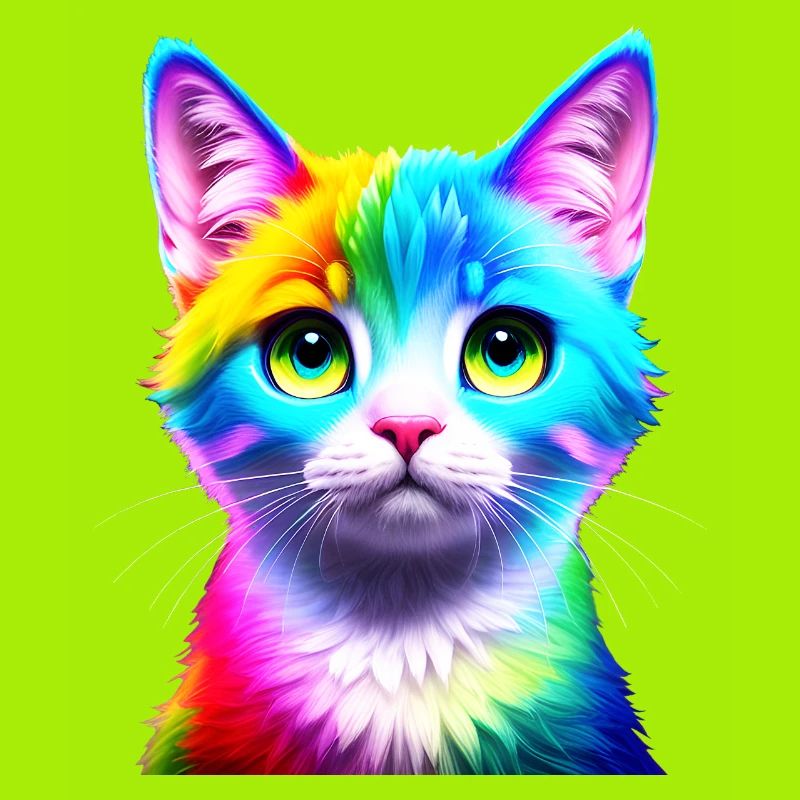 Regenbogenkatze Neonkunst