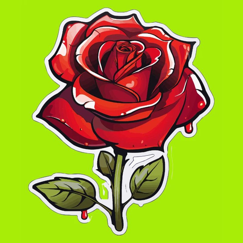 Red Rose in Comics Style