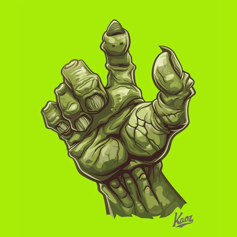 Massive grüne Ork- oder Oger-Monster-Hand