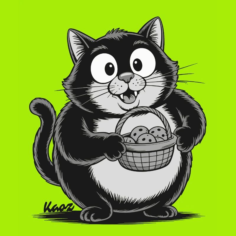 Gros chat avec des collations aux biscuits