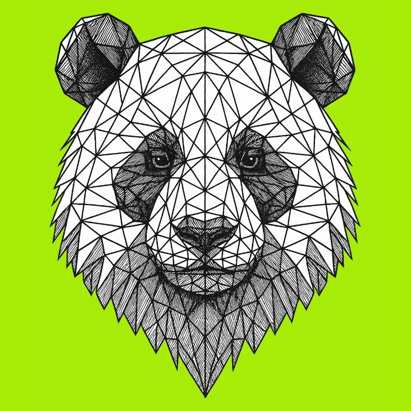 Geometric Panda Grid Art