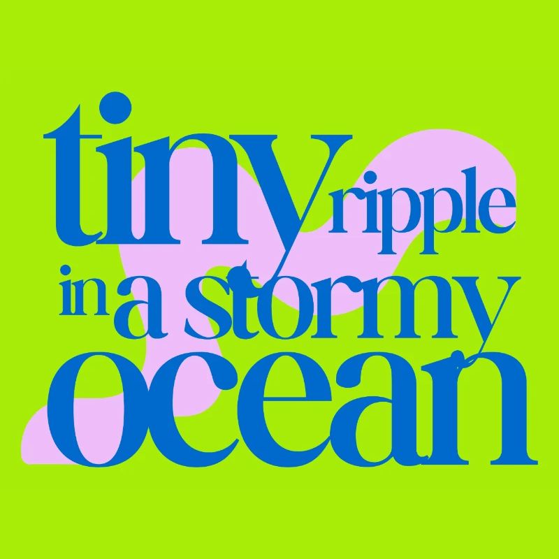 Tiny ripple in a stormy ocean (rosè background)