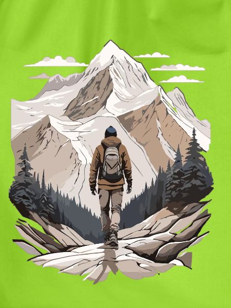 Wanderer vor Berggipfel