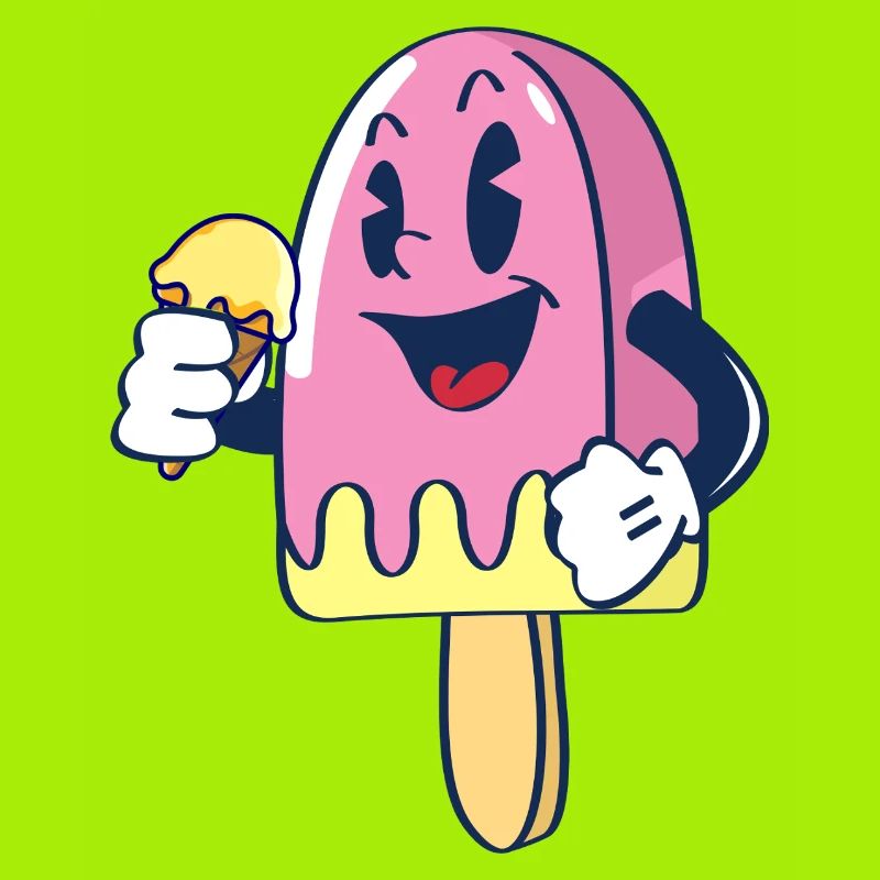 Fröhlicher Kindereis Charakter Eiscreme Eis