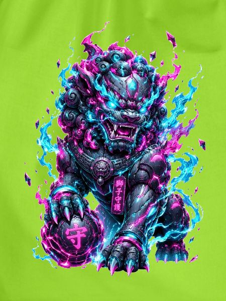Neon Cyber Foo Dog Wächter