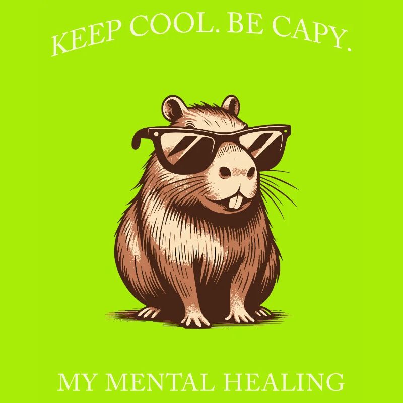 Capybara Keep Cool Be Capy – Minimalist Art