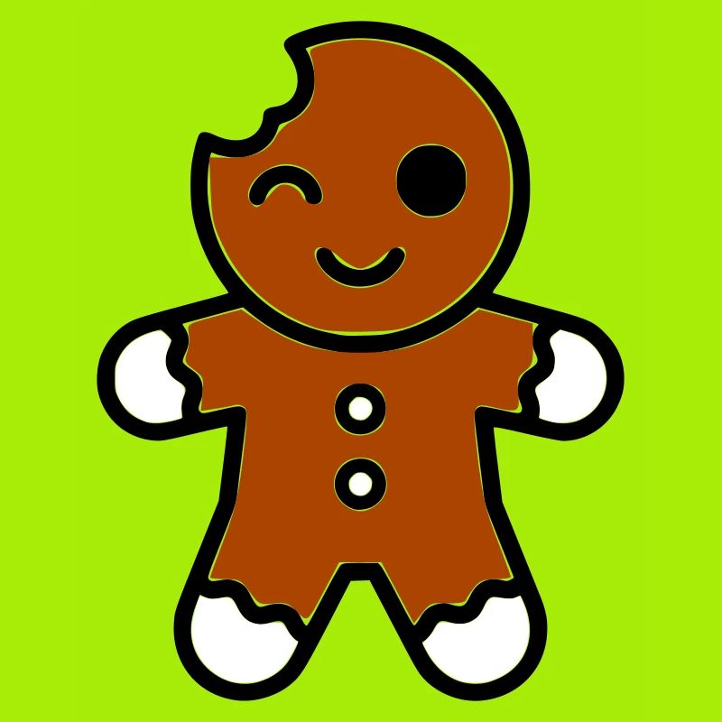 Funny bitten gingerbread man christmas