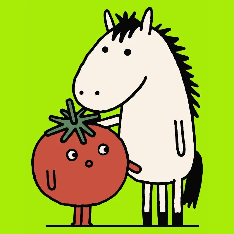 Compagnons chevaux et tomates