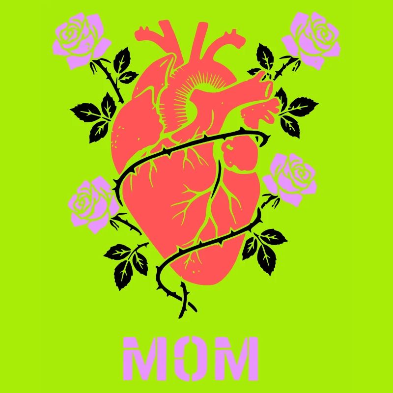 Anatomisches Herz Rosen Mom
