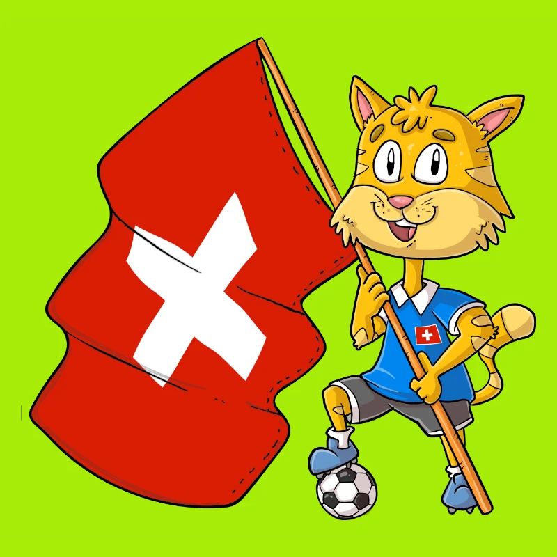Schweizer Fan Katze