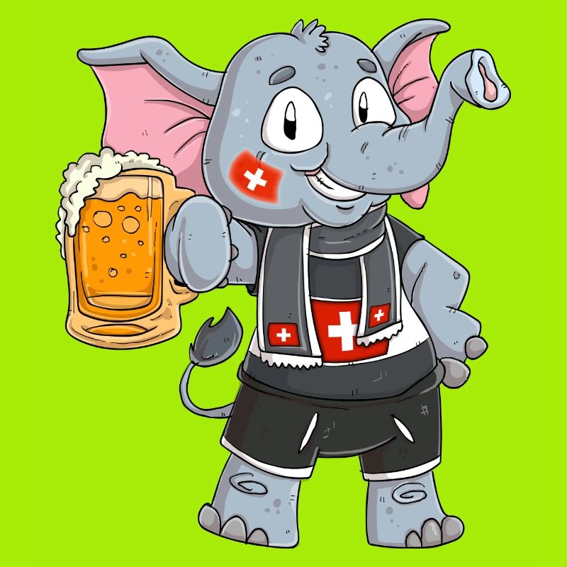Schweizer Fan Elefant