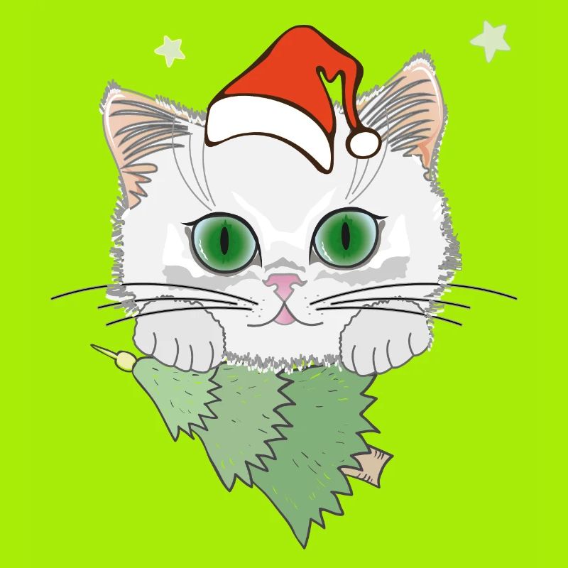 Katze mit Weihnachtsbaum