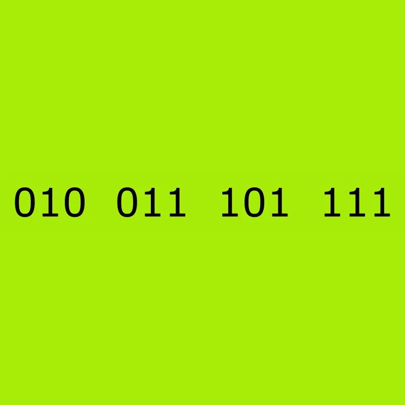Nerdy Design "Prime Numbers 2, 3, 5, 7" Binary Numbers