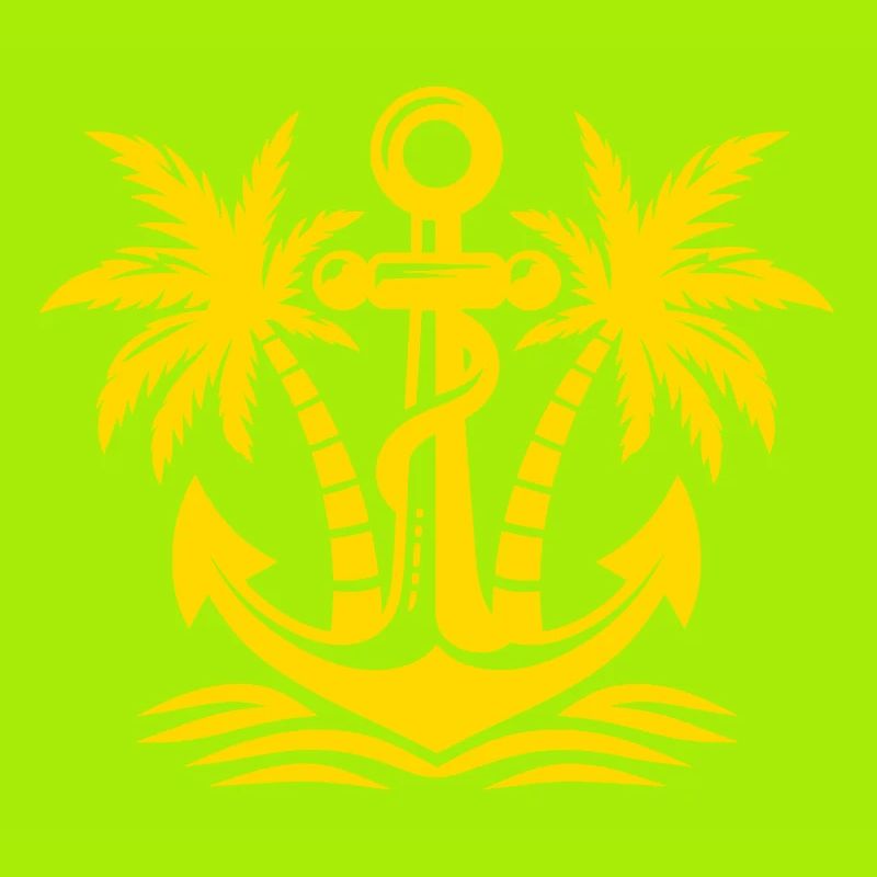 Anchor with palm tree logo