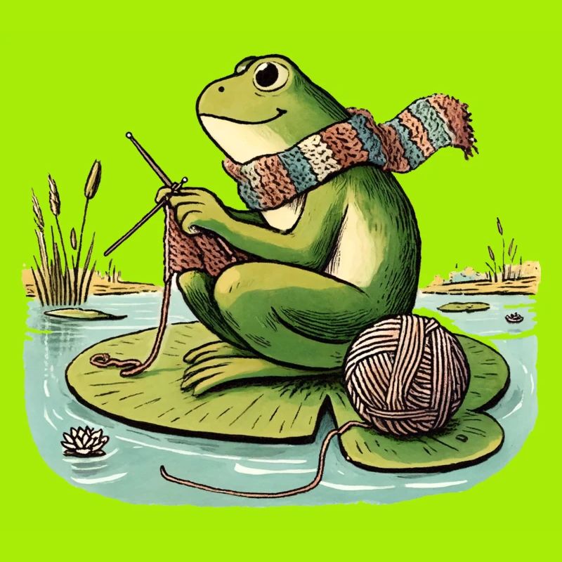 Knitting Frog