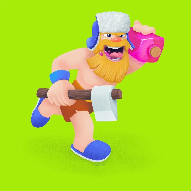 Bûcheron en cours d'exécution