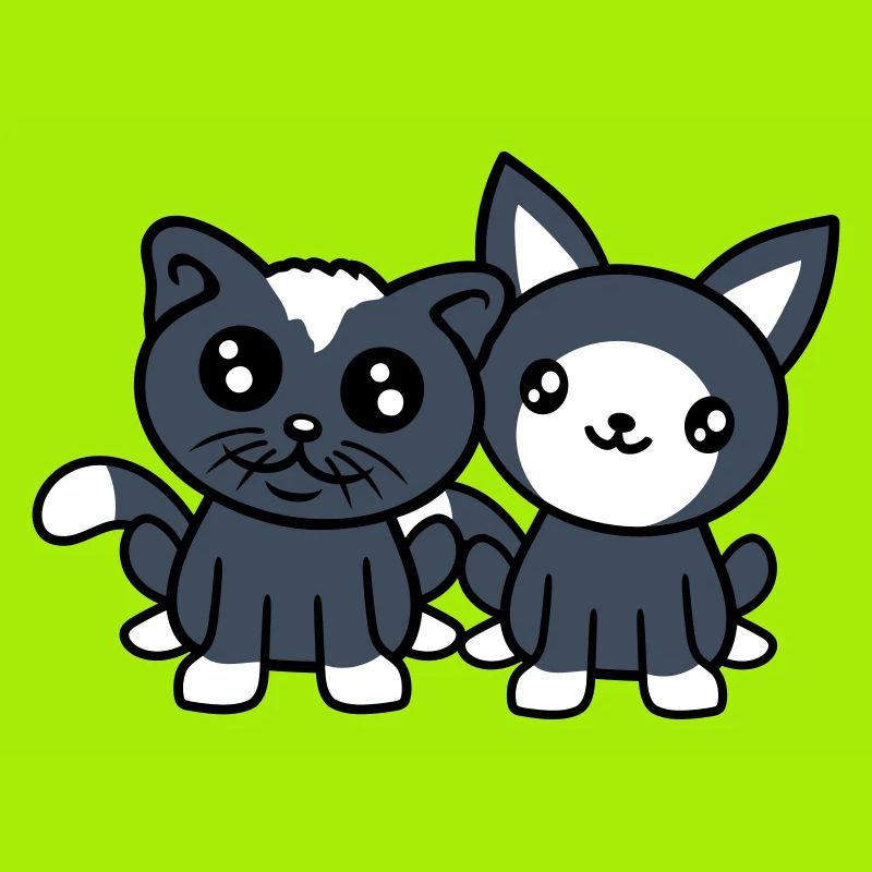 2 chats amis équipe équipage deux chatons de compagnie