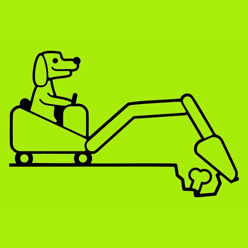 Dog Bones Burying Excavator Digging Cool Digging