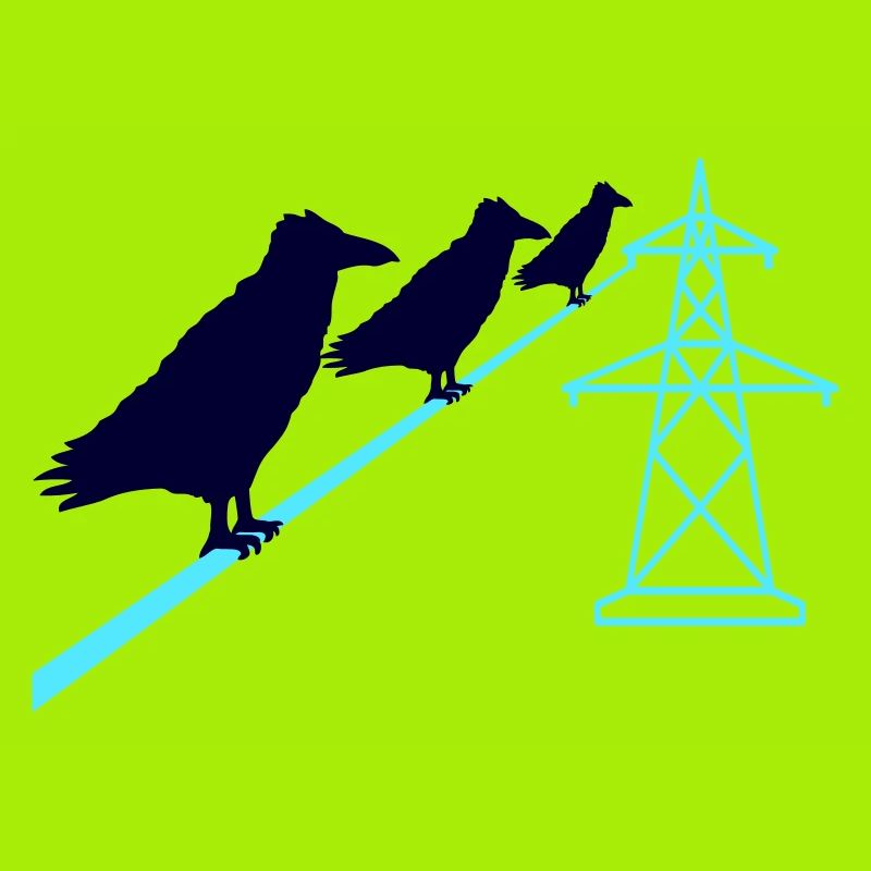 3 Ravens Sitting Power Cable Rope Power Cable Route