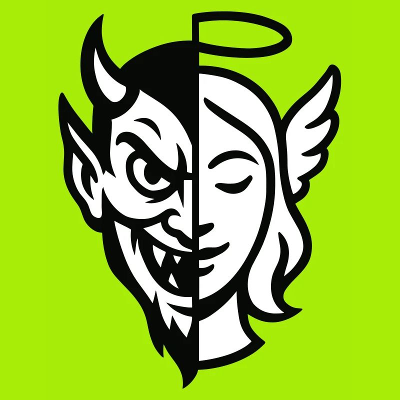 Split Face Dämon Engel