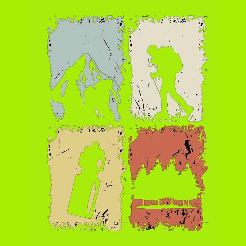 Vier Panel Silhouette Grunge