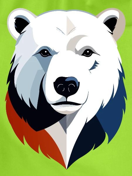 Geometrischer Polarbär Farbsplit