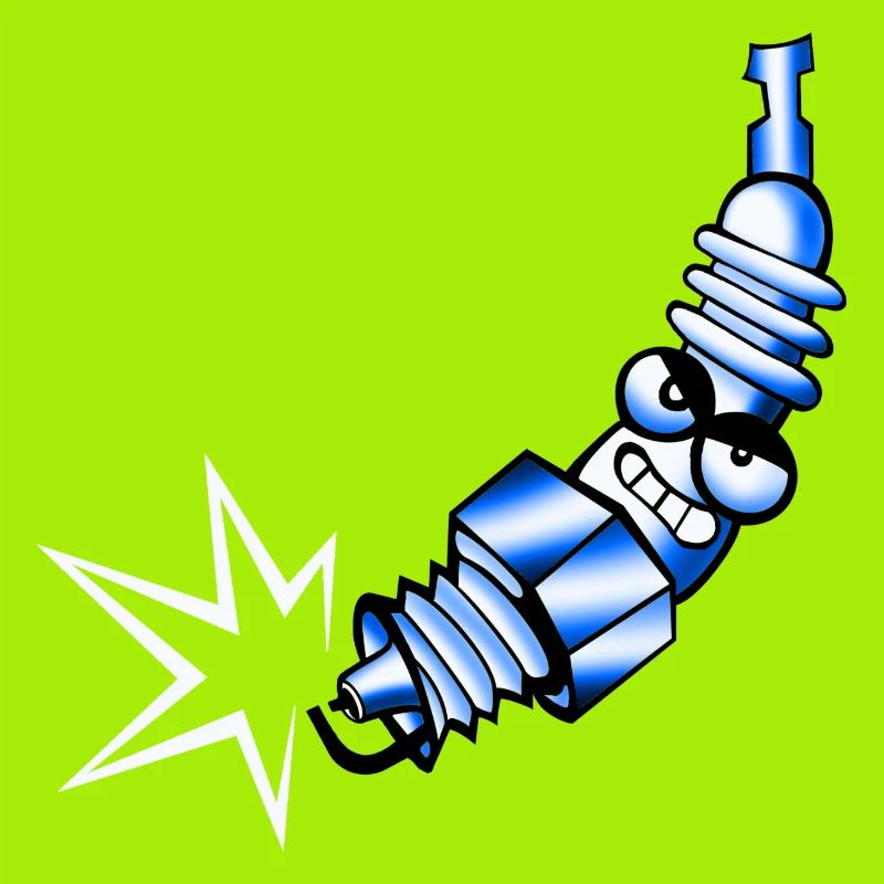 Spark plug comic blue